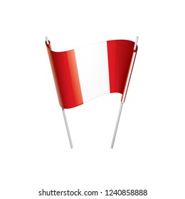 Peru flag, vector illustration on a white background