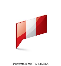 Peru flag, vector illustration on a white background