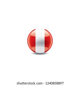 Peru flag, vector illustration on a white background
