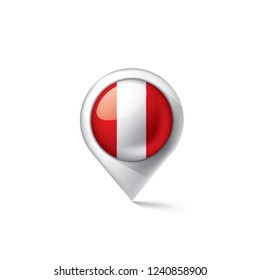Peru flag, vector illustration on a white background