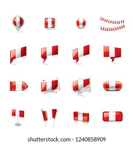 Peru flag, vector illustration on a white background