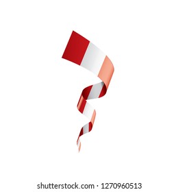 Peru flag, vector illustration on a white background