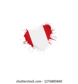 Peru flag, vector illustration on a white background