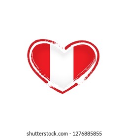 Peru flag, vector illustration on a white background