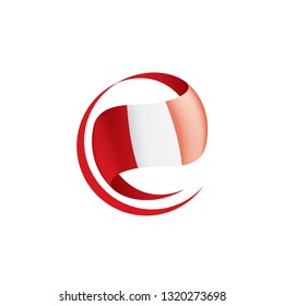 Peru flag, vector illustration on a white background