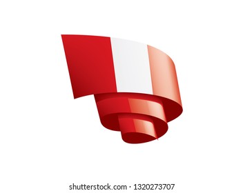 Peru flag, vector illustration on a white background