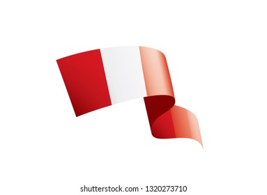 Peru flag, vector illustration on a white background