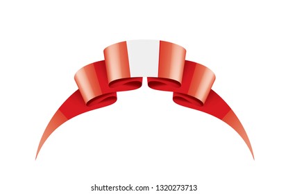 Peru flag, vector illustration on a white background
