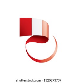 Peru flag, vector illustration on a white background