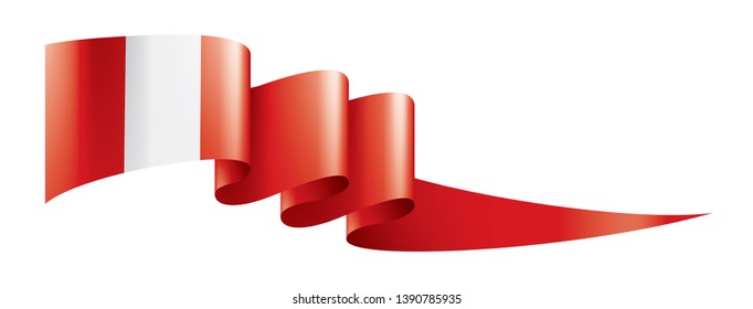 Peru flag, vector illustration on a white background