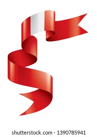 Peru flag, vector illustration on a white background