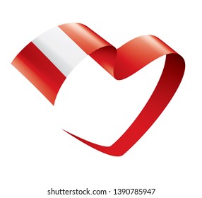 Peru flag, vector illustration on a white background