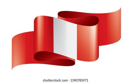 Peru flag, vector illustration on a white background