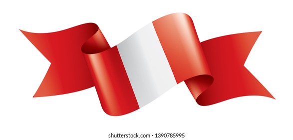 Peru flag, vector illustration on a white background