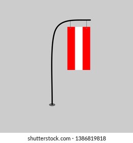 Peru flag vector on pole