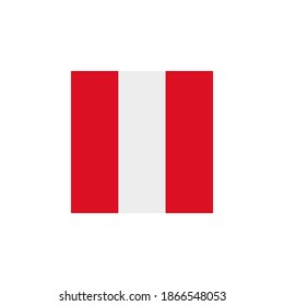 Peru flag vector square icon - illustration. Flag of Peru. Abstract concept, icon, square, button