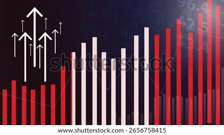 Peru flag , warning sign, and rising bar chart symbolizing increasing risk or growth challenges in the country. Ideal for data presentations.