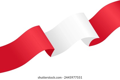 Peru Flagge Welle isoliert auf PNG oder transparente Hintergrund-Vektorillustration.