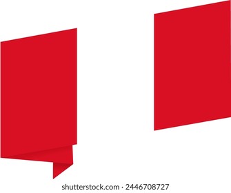 Peru flag wave isolated on png or transparent background vector illustration.