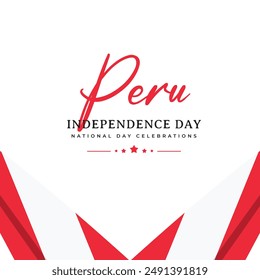 Peru flags banner template. Peru independence day celebrations.