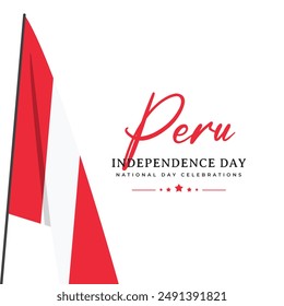 Peru flags banner template. Peru independence day celebrations.