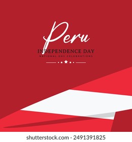 Peru flags banner template. Peru independence day celebrations.