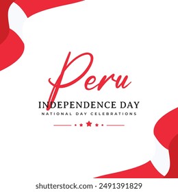 Peru flags banner template. Peru independence day celebrations.