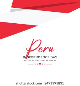 Peru flags banner template. Peru independence day celebrations.
