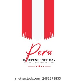 Peru flags banner template. Peru independence day celebrations.
