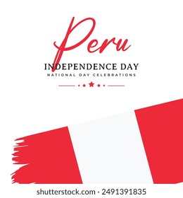 Peru flags banner template. Peru independence day celebrations.