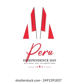 Peru flags banner template. Peru independence day celebrations.
