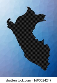 Peru geometrische Karte. Stilform von Peru im Low-Poly-Stil. Stilvolle Vektorillustration.