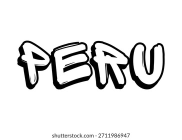 Peru graffiti word Vector fuente
Palabra de fuente del Vector en un fondo blanco