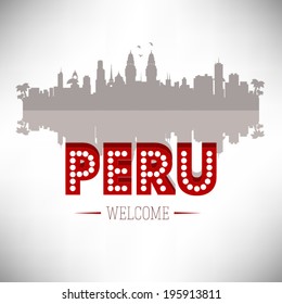 Peru Greeting card vector design.