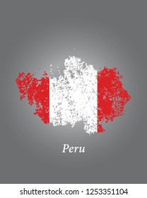 Peru grunge old state flag