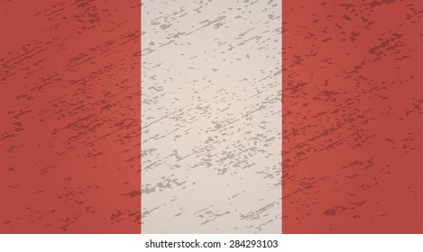 Peru grunge style flag. Vector EPS10
