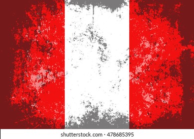 Peru grunge,scratch,old style flag