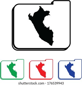 Peru Icon Illustration with Four Color Variations