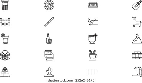 Peru icon pack High-Quality Vector Icons Collection with Editable Stroke. Ideal for Professional and Creative Projects.