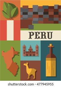 Peru icon set