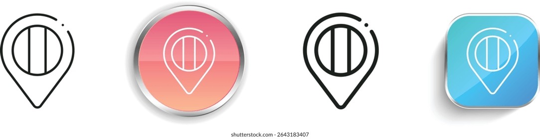 Peru-Symbol. Design mit dünnen Linien, regelmäßigen Linien und Schaltflächen einzeln auf weißem Hintergrund