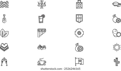 Peru icons High-Quality Vector Icons Collection with Editable Stroke. Ideal for Professional and Creative Projects.