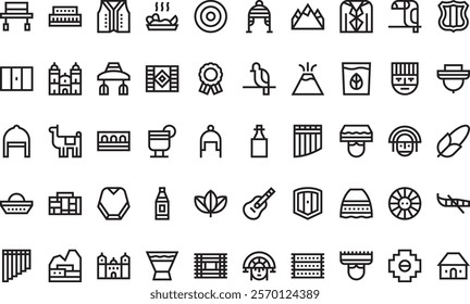 Peru icons  High-Quality Vector Icons Collection with Editable Stroke. Ideal for Professional and Creative Projects.