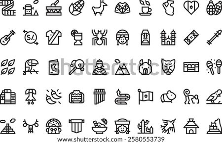 Peru icons High-Quality Vector Icons Collection with Editable Stroke. Ideal for Professional and Creative Projects