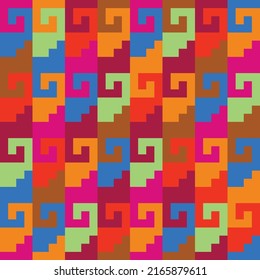 Peru Incan Traditional Fabric Seamless Pattern. Tribal wallpaper. Ethnical folk illustration. Perfect for textile print, fabrics and wallpaper.