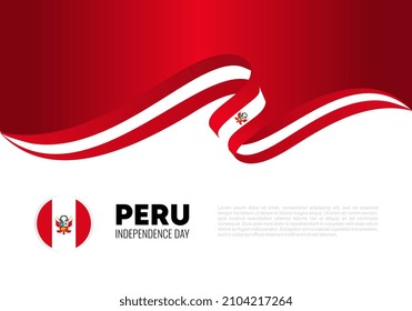 Cartel de antecedentes del Día de la Independencia de Perú para la celebración nacional el 28 de julio.