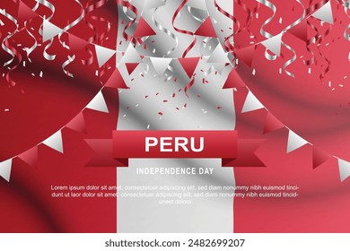 Peru Independence Day background. Vector illustration.