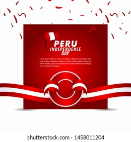 Peru Independence Day Celebration Vector Template Design Illustration