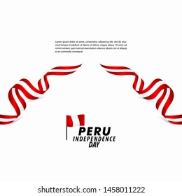 Peru Independence Day Celebration Vector Template Design Illustration