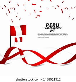 Peru Independence Day Celebration Vector Template Design Illustration